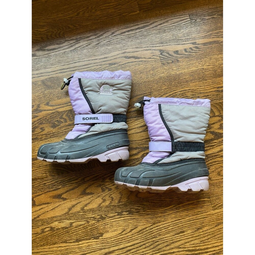 Sorel Youth Flurry Waterproof Snow Boots in purple Kids Size Youth 4 - Picture 3 of 8